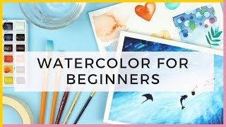 Watercolor For Beginners  Supplies amp Watercolor Techniques for Beginners amp Painting the Ocean [upl. by Noyek464]