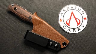 Armatus Architect Sheath  Benchmade Hidden Canyon Hunter Wood Handle Fixed Blade 15017  comparison [upl. by Morganne]