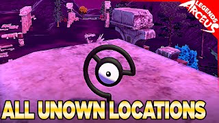 All 28 Unown Locations Alphas amp Shiny Hunting  Pokemon Legends Arceus [upl. by Onifled]