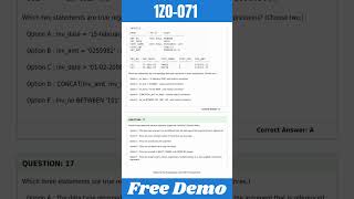 1Z0071 Certification Exam Dumps  Uptodate and Totally free [upl. by Halbert603]