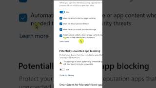 How to turn onoff Potentially unwanted app blocking in Windows 11tips windows11 tricks security [upl. by Nita29]