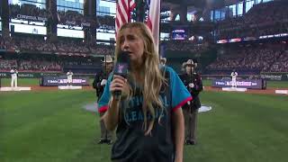 Ingrid Andress performs National Anthem at AllStar Game HR derby 2024 🇺🇸 [upl. by Aldous]