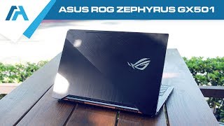 ASUS ROG Zephyrus GX501  Thinnest Gaming Laptop with MaxQ GTX1080 [upl. by Linc]