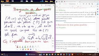 37 Mathématiques 1er BAC Sciences BIOF barycentre partie 1  رياضيات السنة الأولى باكالوريا [upl. by Lennaj915]