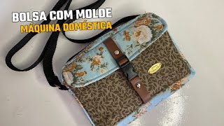 COMO FAZER BOLSA DE TECIDO COM MOLDE NA MÁQUINA DOMÉSTICA [upl. by Eelanna]