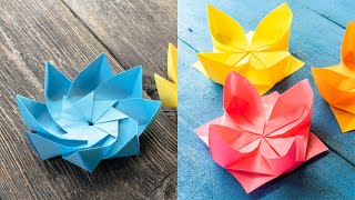 How to make an Origami Water Lily  Origami Lotus Flower Easy origami [upl. by Carney]