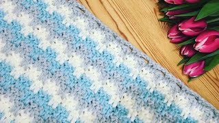 Simple Crochet  Leaping Stripes blanket  scarf [upl. by Ardnuhsor789]