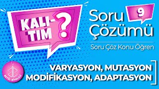 Kalıtım Soru Çözümü 9  Varyasyon Mutasyon Modifikasyon Adaptasyon  Soru Çöz Konu Öğren  TYT [upl. by Anilrats47]