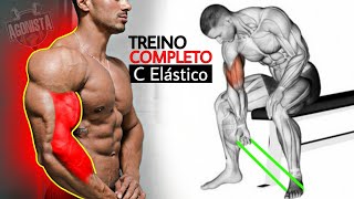 Melhores Exercícios Treino de Biceps Utilizando apenas elásticos [upl. by Surtemed]