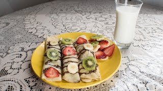 Receta de Crepas con Fruta Para Desayuno [upl. by Ridglee931]