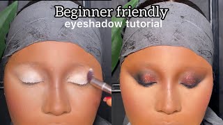 SIMPLE EYESHADOW TUTORIAL BEGINNER FRIENDLY [upl. by Noslrac]