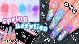 ‧₊˚‧🌼 Making GLITTER ACRYLICS 🩵 Testing a 190 EFile from MelodySusie 🌷‧₊˚ [upl. by Arihaz]