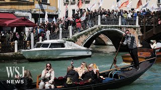 Overcrowded Venice Starts Charging Entry Fee for Tourists  WSJ News [upl. by Einttirb903]