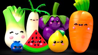 Dancing Fruit and Vegetables 🍎🍊🍋‍🍏🍇 Sensory Video [upl. by Nylarahs]