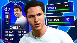 TOTGS Chiesa Review  FIFA 22 87 Federico Chiesa Player Review [upl. by Elysia]