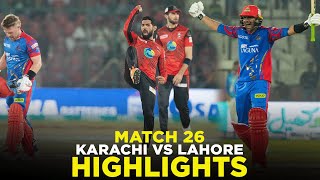 PSL 9  Full Highlights  Karachi Kings vs Lahore Qalandars  Match 26  M2A1A [upl. by Nosirrag]