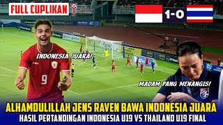 🔴ALHAMDULILLAH INDONESIA JUARA HASIL PERTANDINGAN INDONESIA U19 VS THAILAND U19 FINAL [upl. by Terrijo186]