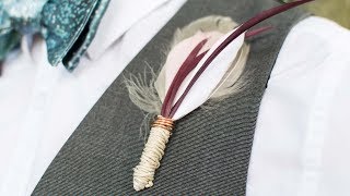 Easy DIY Boutonniere  Using Feathers [upl. by Prisca]