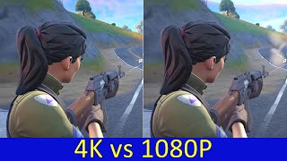 1080P VS 4K gameplay graphics  Xbox Series X Fortnite 1080P upscaled HDMI video capture VS 4K [upl. by Adnalu]