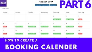 How to create a booking calendar  block selected days  php mysql part 6 [upl. by Melloney]