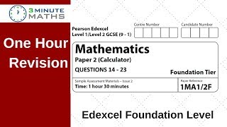 Edexcel Foundation Paper 2 Calculator Revision  Questions 14  23 [upl. by Lianne]