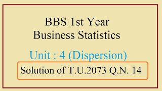 BBS 1st Business Statistics  Dispersion [upl. by Akeber]