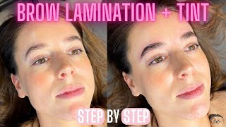 LAMINATION  BROW TINT PROCESS Step by Step using Thuya and Brow Code [upl. by Anayrb]