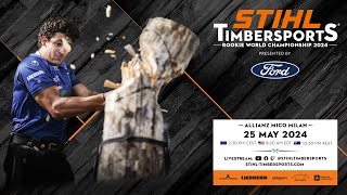 STIHL TIMBERSPORTS® Rookie World Championship 2024 in Milan Italy English commentary [upl. by Innob]