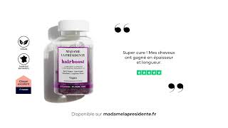 Hairboost  Gummies pour la pousse des cheveux par Madame la Présidente [upl. by Nnaaihtnyc]