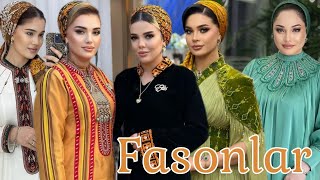 Turkmen moda koynek fasonlar 2024  Women dresses  tazeje saylama fasonlar [upl. by Alded]