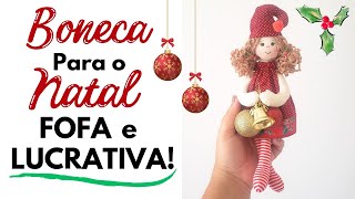 ✂️ Boneca Natalina FÁCIL e ECONÔMICA🎄 MOLDES GRÁTIS boneca bonecaparaonatal bonecadepano [upl. by Yeloc224]