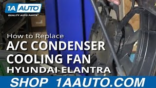 How to Replace AC Condenser Cooling Fan 0106 Hyundai Elantra [upl. by Terej]