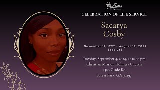 Celebrating The Life amp Legacy of Sacarya Cosby [upl. by Aiyot]