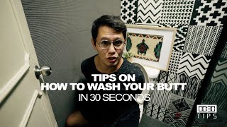 How to Poop and clean yourself with a Bidet  30 Second Tips [upl. by Anthiathia]