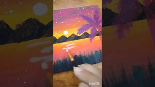 Sunset scenery 🌅 painting aesthetic subscribe and like for more [upl. by Lebiram]