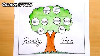 Family tree  How to make family tree easy step  Family tree project idea  Family tree for kids [upl. by Steward]