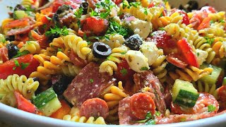 The mother of all PASTA SALADS easy my way  That party pasta salad recipe thats always a hit [upl. by Rizika]