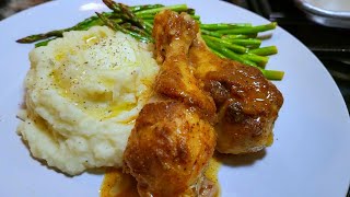 This lazy CHICKEN RECIPE makes falloffthebone drumsticks  the mashed potatoes hack I love [upl. by Anaeerb673]