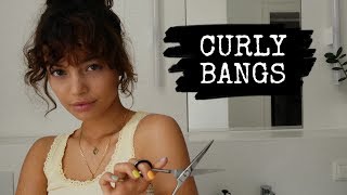 How to cut amp style curly bangs  Vivi König [upl. by Price560]