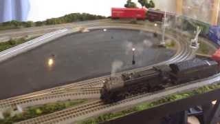 LIONEL FASTRACK OGAUGE MODEL TRAIN LAYOUT 4x8 [upl. by Anod]