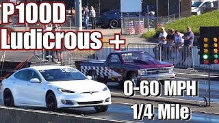 TESLA P100D LUDICROUS PLUS Easter Egg 14 Mile Performance Testing [upl. by Erdnaxela183]