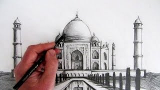 How to Draw the Taj Mahal Narrated Step by Step [upl. by Aselehc]