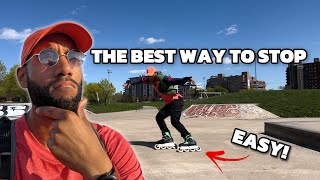 How To Stop On Rollerblade Power Stop for beginners [upl. by Alyar346]