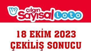 Çılgın Sayısal Loto Çekiliş Sonuçları 18 Ekim 2023 [upl. by Edny]