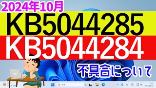 【Windows 11】KB5044285・KB5044284の不具合について 22h2 23h2 24h2 最新 不具合 [upl. by Eenrahc477]