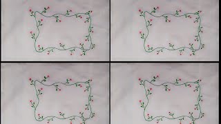 Hand embroidery flower bouquet botanical flower design stitching tutorial rose bordsewing [upl. by Aneehc]