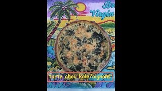 TARTE au CHOU KALE et OIGNONS recette recipe [upl. by Elleirbag548]