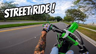 STREET RIDING MY NEW DIRT BIKE FOR THE FIRST TIME   BRAAP VLOGS [upl. by Auburn904]