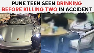 Pune Porsche Accident  CCTV Shows Pune Teen Drinking In Pub Before Porsche Accident That Killed 2 [upl. by Briano]