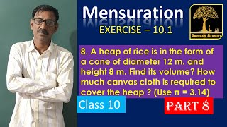 class 10 mensuration exercise no101 problem no8 [upl. by Aveline948]